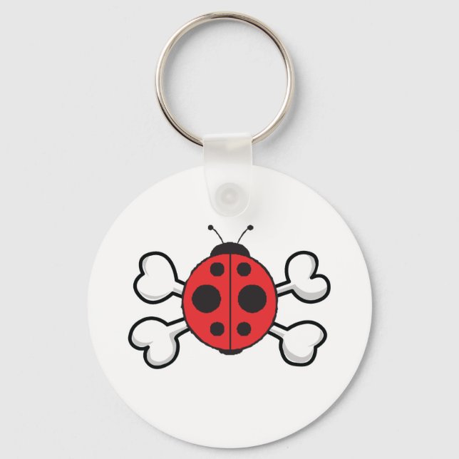 Porte-clés crâne de coccinelle et os croisés (Recto)