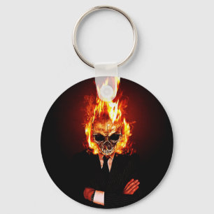 Porte-clés Crâne en feu