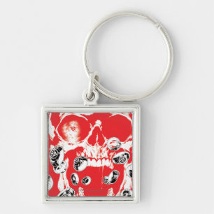 Porte-clés Crâne et anneaux - Rouge