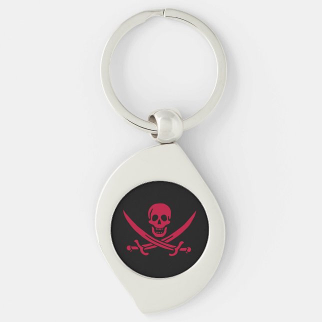 Porte-clés Crâne et épées de Crimson Drapeau pirate de Calico (Devant)