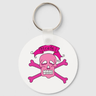 Porte-clés Crâne et T-shirts et cadeaux roses d'os croisés