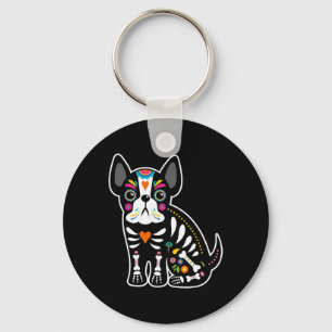 Porte-clés Crâne Mexicaine Chien-taureau Français Jour D'Hall