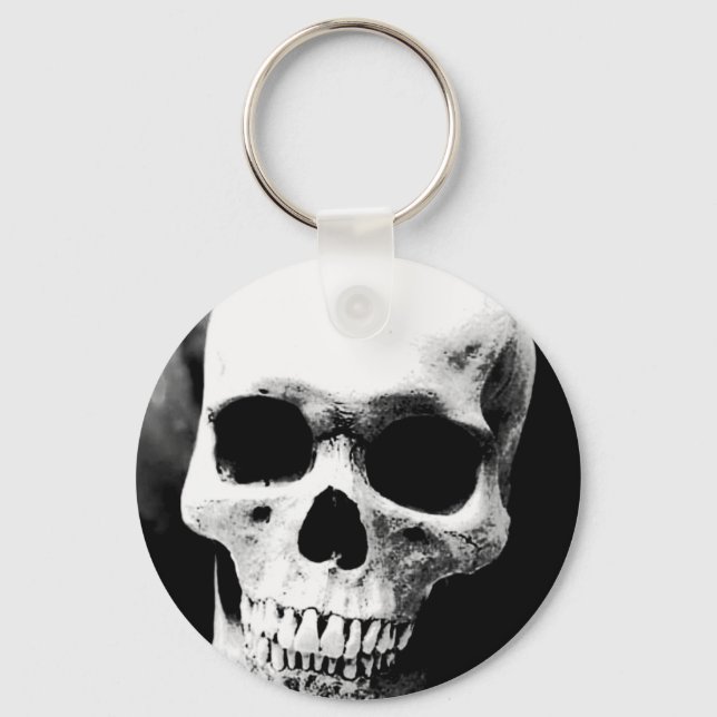 Porte-clés Crâne noir et blanc (Recto)