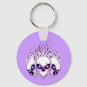 Porte-clés Crâne violet flamboyant
