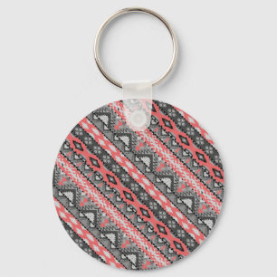 Porte-clés Cravate design motif gris pâle