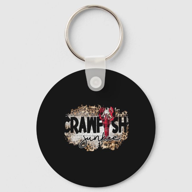 Porte-clés Crawfish Junkie Leopard Cajun Lobster Pour Hommes  (Recto)