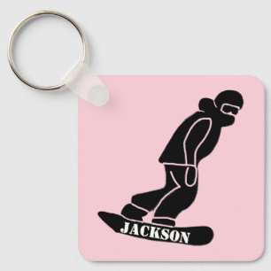 Porte-clés Crayon de snowboard freeride rose