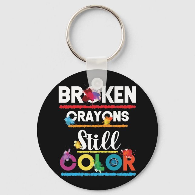 Porte-clés Crayons cassés Couleur encore Sensibilisation à la (Recto)