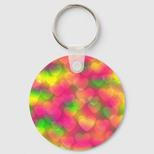 Porte-clés Crazy Colours Hearts Bokeh PORTE - CLÉ