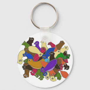 Porte-clés Crazy Cross Eyed Planarian Worms Design 2