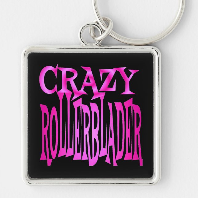 Porte-clés Crazy Rollerblader en rose (Devant)