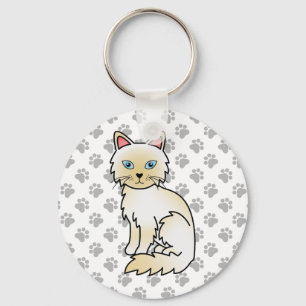 Porte-clés Cream Point Birman / Ragdoll Cute Cat & Paws