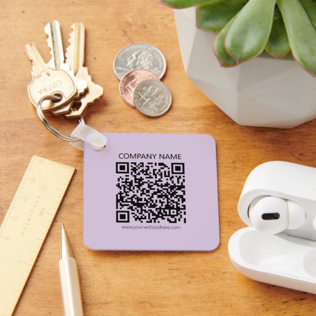 Porte-clés Create a QR Code | Pale Lavender Violet (Bureau)