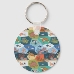 Porte-clés Création sous-marine Conception de collage