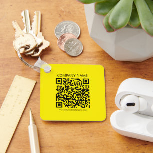 Porte-clés Créer un code QR   Jaune pâle