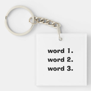 Porte-clés Créer un texte personnalisé expression de trois mo