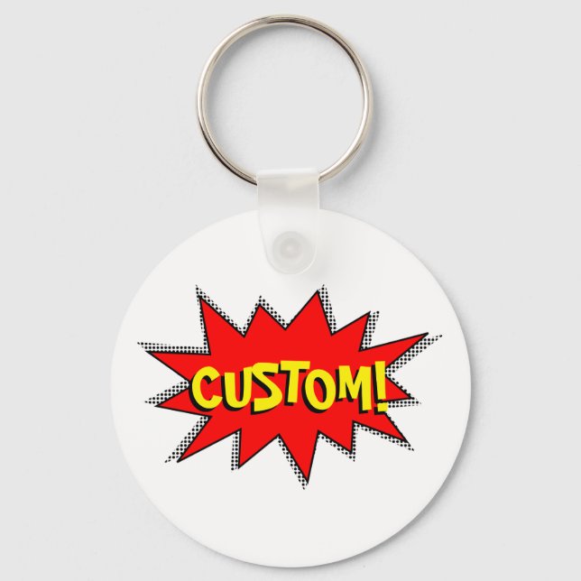 Porte-clés Créez vos propres super-héros Onomatopoeias ! POW  (Recto)