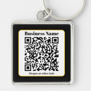 Porte-clés Créez votre propre code QR   Bordure noire blanche