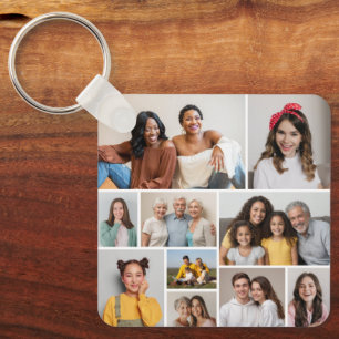 Porte-clés Créez votre propre collage de 10 photos
