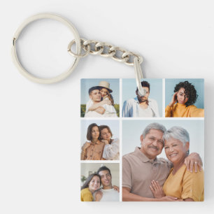 Porte-clés Créez votre propre collage de 6 photos 