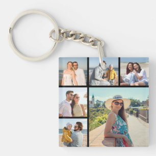 Porte-clés Créez votre propre collage de 6 photos 