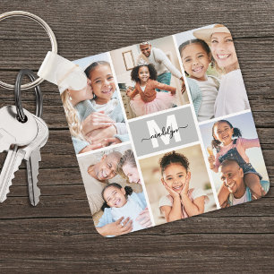 Porte-clés Créez Votre Propre Collage de 6 Photos sur Mesure