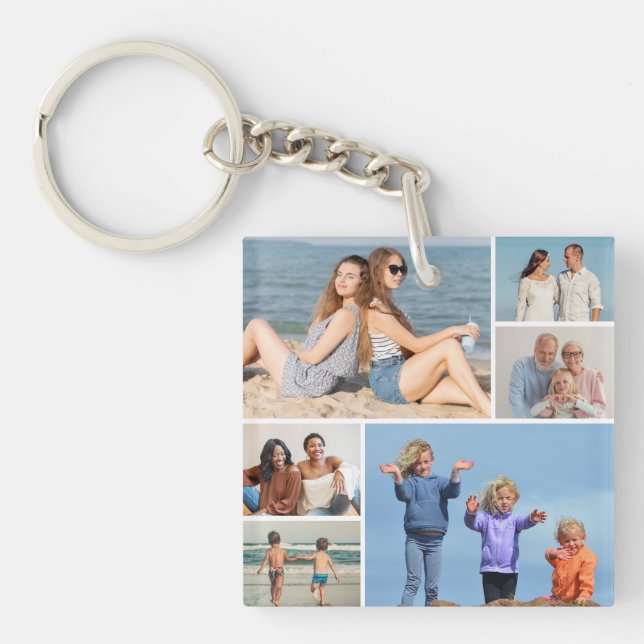 Porte-clés Créez votre propre collection photo de 6 personnes (Devant)