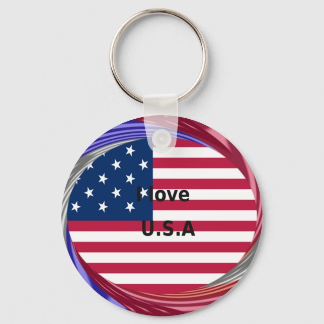 Porte-clés Créez votre propre I LOVE USA (Recto)
