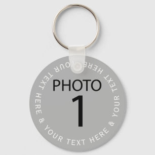 Porte-clés Créez votre propre Modèle PHOTO et texte en couleu