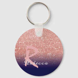 Porte-clés Créez votre propre Rose personnalisé Parties scint