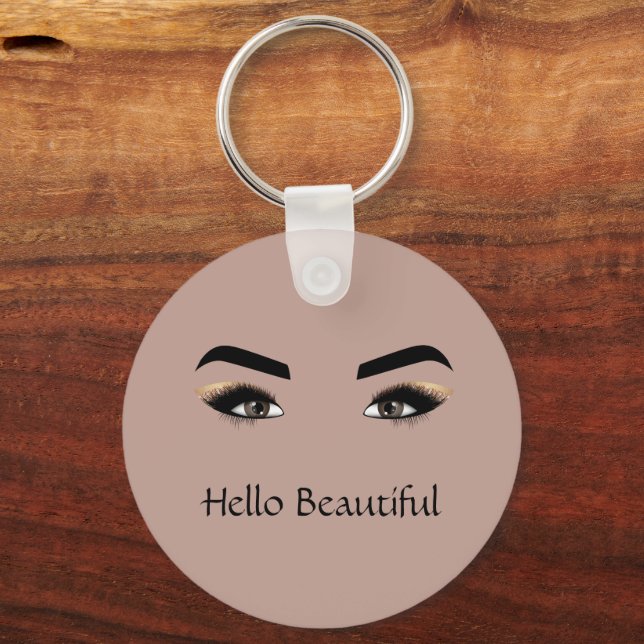 Porte-clés Crème de cacao Brown yeux cils (Recto)