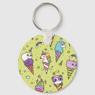 Porte-clés Crème glacée Pop Cute : Motif animal