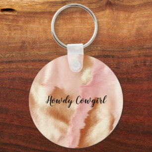 Porte-clés Crème rose Tan Southwest Cowgirl Cowhide