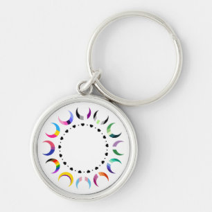 Porte-clés Crescent Pride Lunes et Bague Coeur