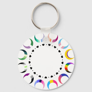 Porte-clés Crescent Pride Lunes et Coeurs Noirs