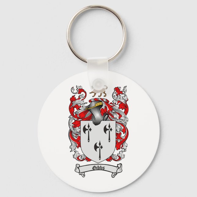 PORTE-CLÉS CRÊTE DE FAMILLE GIBBS - GIBBS COAT D'ARMES (Recto)