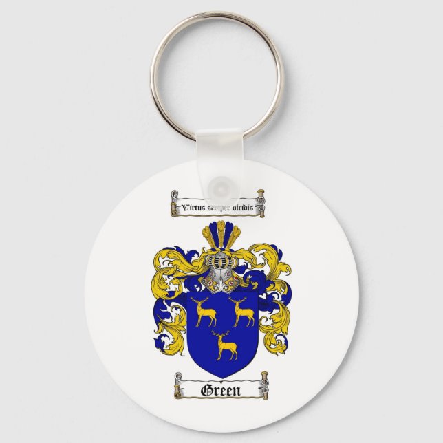 PORTE-CLÉS CRÊTE FAMILIALE VERTE - TÊTE D'ARMES VERTE (Recto)