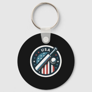 Porte-clés Cricket Usa Aux Couleurs Du Drapeau Américain Roug