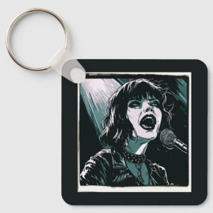 Porte-clés Crie-le à voix haute Punk Rocker Rétro Vintage Sar