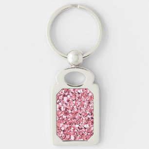 Porte-clés Cristal de Druzy - rose de quartz rose