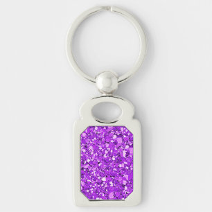 Porte-clés cristal druzy - améthyste pourpre