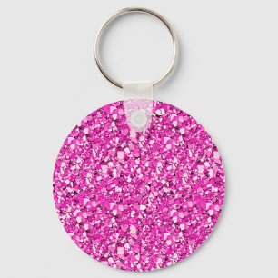 Porte-clés cristal druzy - rose fuchsia
