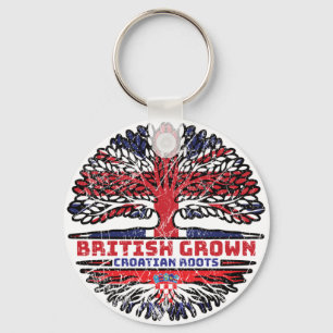 Porte-clés Croatian Croatia Uk United Kingdom British Tree