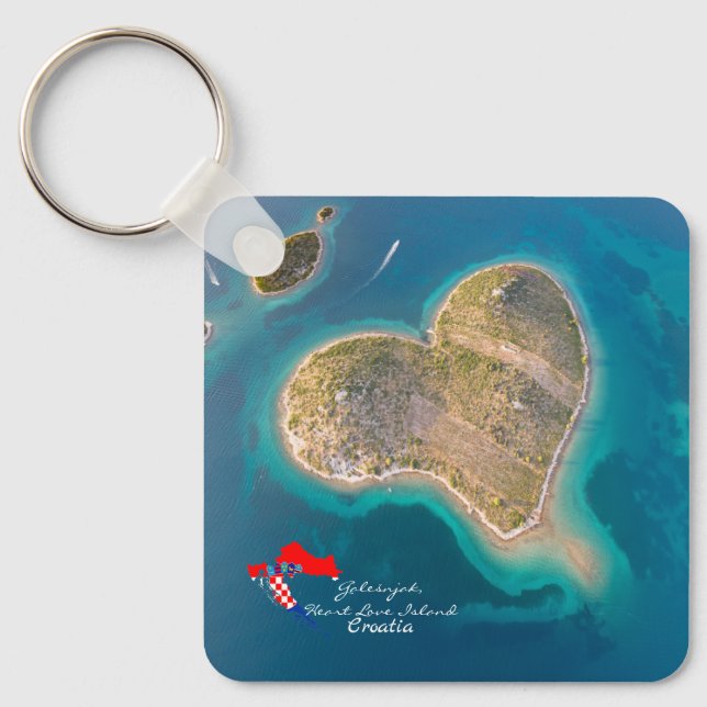 Porte-clés Croatie | Hrvatska | Galešnjak, île d'amour du coe (Recto)