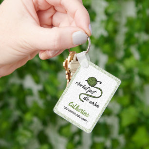 Porte-clés Crochet Vert Olive Fast, Die Chaud