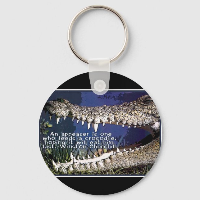 PORTE-CLÉS CROCODILE QUOTE - WINSTON CHURCHILL APPARENCE (Recto)