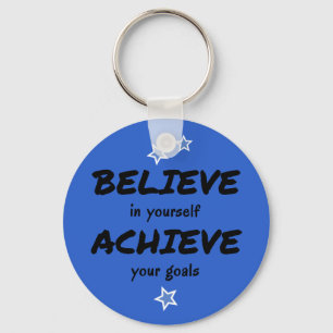 Porte-clés Croire motivationnelle atteindre bleu