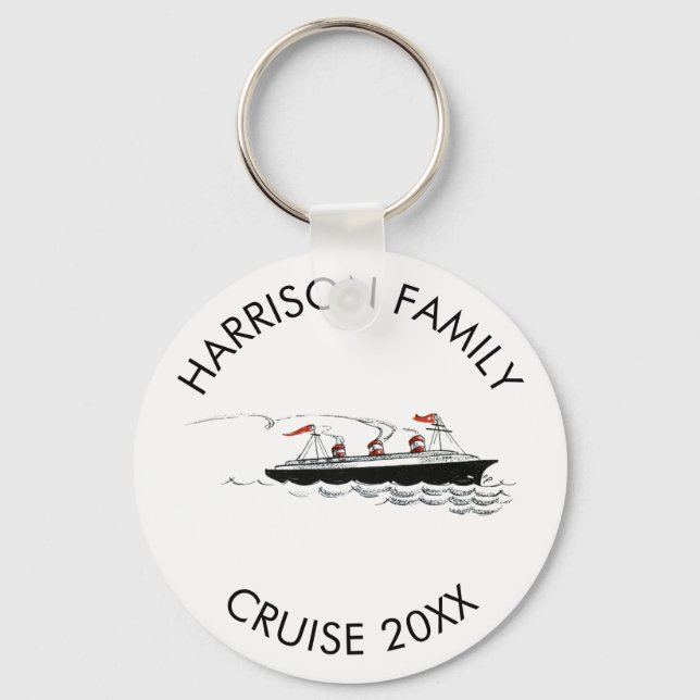 Porte-clés Croisière familiale personnalisée | Livraison Vint (Recto)