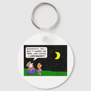 Porte-clés croissant gras romantique de lune