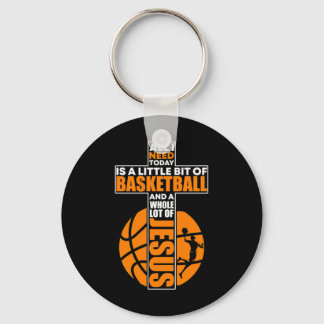 Porte-clés Croix chrétienne de basket-ball